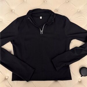 Black Quarter-Zip Pullover